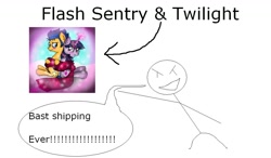 Size: 1024x600 | Tagged: safe, flash sentry, twilight sparkle, troll, /mlp/, 1000 hours in ms paint, flashlight, master ruseman, ms paint, op is trying to start shit, shipping