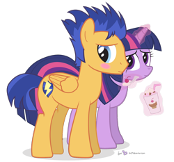 Size: 1160x1080 | Tagged: safe, artist:dm29, flash sentry, twilight sparkle, twilight sparkle (alicorn), pony, equestria girls, backwards cutie mark, blushing, equestria girls ponified, female, flashlight, ice cream, male, ponified, shipping, simple background, straight, transparent background