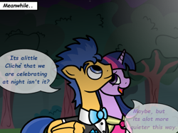 Size: 500x375 | Tagged: safe, artist:flashsentrysartwork, flash sentry, twilight sparkle, twilight sparkle (alicorn), alicorn, pony, ask flash sentry, female, flashlight, male, mare, shipping, straight, tumblr