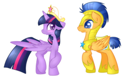 Size: 400x245 | Tagged: safe, artist:felcia, flash sentry, twilight sparkle, twilight sparkle (alicorn), alicorn, pony, element of magic, female, flashlight, male, mare, shipping, straight