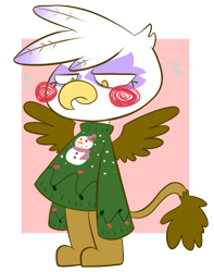 Size: 444x563 | Tagged: safe, artist:typhwosion, derpibooru import, gilda, griffon, bipedal, christmas sweater, clothes, simple background, solo, sweater, transparent background