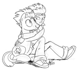 Size: 500x451 | Tagged: safe, artist:scruffytoto, flash sentry, equestria girls, human ponidox, monochrome, scared