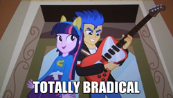 Size: 362x206 | Tagged: safe, flash sentry, equestria girls, exploitable meme, flash sentry savior of the universe, meme, pun, radical