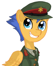 Size: 724x900 | Tagged: safe, artist:everlastingderp, flash sentry, general flash, military uniform, portrait, smiling, solo