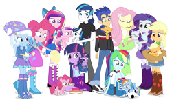 Size: 2054x1220 | Tagged: safe, artist:dm29, applejack, flash sentry, fluttershy, pinkie pie, princess cadance, rainbow dash, rarity, shining armor, trixie, twilight sparkle, earth pony, pegasus, pony, unicorn, equestria girls, balloon, blushing, boop, colt, cute, cutedance, dashabetes, diapinkes, diasentres, diatrixes, duality, equestria girls-ified, female, filly, football, hnnng, holding a pony, human ponidox, jackabetes, julian yeo is trying to murder us, male, mane six, peanut butter crackers, pony pet, raribetes, shining adorable, shyabetes, simple background, sleeping, square crossover, teen princess cadance, teen shining armor, transparent background, twiabetes, twolight, whining