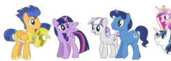 Size: 2500x894 | Tagged: safe, artist:rebron-y, flash sentry, night light, princess cadance, shining armor, twilight sparkle, twilight sparkle (alicorn), twilight velvet, alicorn, pony, unicorn, female, flashlight, husband and wife, male, mare, nightvelvet, shiningcadance, shipping, simple background, straight, transparent background, vector