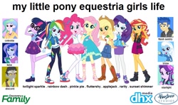 Size: 853x506 | Tagged: safe, applejack, discord, flash sentry, fluttershy, pinkie pie, princess celestia, princess luna, principal celestia, rainbow dash, rarity, starlight glimmer, sunset shimmer, trixie, twilight sparkle, vice principal luna, better together, equestria girls, mirror magic, spoiler:eqg specials, 1000 hours in ms paint, fake, humane five, humane seven, humane six