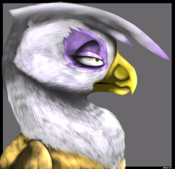 Size: 1250x1205 | Tagged: safe, artist:backlash91, derpibooru import, gilda, griffon, bust, portrait, profile, realistic, solo