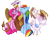 Size: 800x600 | Tagged: safe, artist:blitzengles, derpibooru import, gilda, pinkie pie, rainbow dash, oc, oc:parsnips, oc:sugardrops, earth pony, griffon, pegasus, pony, adopted offspring, female, gildapie, gildash, gildashpie, interspecies, lesbian, magical lesbian spawn, offspring, ot3, parent:gilda, parent:pinkie pie, parent:rainbow dash, parents:gildashpie, parents:pinkiegildash, pinkiedash, pinkiegildash, polyamory, shipping