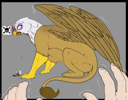 Size: 1024x804 | Tagged: safe, artist:backlash91, derpibooru import, gilda, griffon, coffee, coffee mug, imminent death, this will end in death