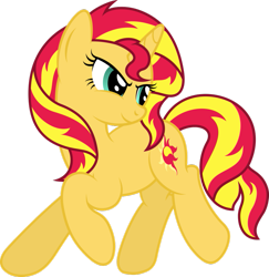 Size: 881x907 | Tagged: safe, artist:stabzor, sunset shimmer, pony, simple background, solo, transparent background, vector