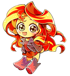 Size: 600x652 | Tagged: safe, artist:memoneo, sunset shimmer, equestria girls, chibi, cute, shimmerbetes, solo