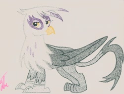 Size: 2352x1792 | Tagged: safe, artist:thestipplebrony, derpibooru import, gilda, griffon, pointillism, solo, stipple, traditional art