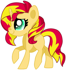 Size: 540x590 | Tagged: safe, artist:neonmare, sunset shimmer, pony, unicorn, blank flank, solo