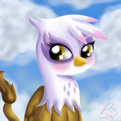 Size: 1300x1300 | Tagged: safe, artist:jonnysalami, derpibooru import, gilda, griffon, bust, portrait, solo