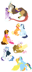 Size: 4500x10000 | Tagged: safe, artist:silcybell, derpibooru import, applejack, cheese sandwich, discord, fancypants, fluttershy, gilda, pinkie pie, rainbow blitz, rainbow dash, rarity, soarin', spitfire, twilight sparkle, draconequus, earth pony, griffon, pegasus, pony, unicorn, absurd resolution, bandana, cheesepie, discolight, female, flower, flower in hair, gildashy, lesbian, male, raripants, realistic horse legs, shipping, simple background, soarinjack, socks (coat marking), spitdash, straight, trans boy, transgender, transparent background