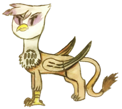 Size: 785x704 | Tagged: safe, artist:antique1899, derpibooru import, editor:binkyt11, gilda, griffon, >:c, antagonist, female, frown, simple background, solo, traditional art, transparent background, villains of equestria collab