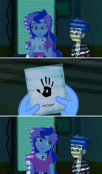 Size: 1080x1839 | Tagged: safe, flash sentry, princess luna, vice principal luna, equestria girls, equestria girls (movie), dark brotherhood, flash's paper, image macro, luna's office, meme, skyrim, the elder scrolls