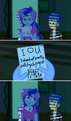 Size: 1080x1839 | Tagged: safe, flash sentry, princess luna, vice principal luna, equestria girls, equestria girls (movie), doctor who, exploitable meme, flash's paper, luna's office, meme, psychic paper