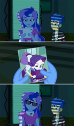 Size: 601x1024 | Tagged: safe, flash sentry, princess luna, rarity, equestria girls, dat butt, exploitable meme, flash's paper, meme