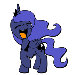 Size: 700x700 | Tagged: safe, artist:pvt-llama, edit, editor:vb, princess luna, alicorn, pony, eyes closed, happy, simple background, solo