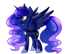 Size: 1024x768 | Tagged: safe, artist:le-poofe, princess luna, alicorn, pony, armor, simple background, solo