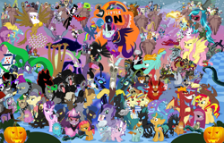 Size: 5999x3845 | Tagged: safe, artist:hooon, derpibooru import, idw, accord, adagio dazzle, ahuizotl, angel bunny, antonio, applejack, aria blaze, auntie shadowfall, babs seed, basil, big boy the cloud gremlin, bookworm (character), buck withers, bulk biceps, carrie nation, chimera sisters, cirrus cloud, dandy grandeur, daybreaker, decepticolt, derpy spider, diamond tiara, discord, dj pon-3, doctor caballeron, dumbbell, evil pie hater dash, f'wuffy, feather bangs, fido, filthy rich, flam, flim, fluttershy, gaea everfree, garble, gilda, gladmane, gloriosa daisy, goldcap, granny smith, grubber, hard hat (character), high heel, hoops, ira, iron will, jet set, juniper montage, king longhorn, king sombra, lightning dust, lord tirek, lyra heartstrings, mane-iac, manny roar, marine sandwich, midnight sparkle, mustachioed apple, nightmare moon, nightmare rarity, nosey news, olden pony, pinkie pie, pony of shadows, pouch pony, prince blueblood, prince rutherford, princess celestia, princess luna, principal abacus cinch, professor flintheart, quarterback, queen chrysalis, quill (character), rabia, radiant hope, rainbow dash, rarity, reginald, rough diamond, rover, sci-twi, score, screwball, shadow lock, silver spoon, smooze, snails, snips, sonata dusk, sphinx (character), spike, spoiled rich, spot, squizard, starlight glimmer, storm king, street rat, sunset shimmer, suri polomare, svengallop, tantabus, temperance flowerdew, tempest shadow, trixie, twilight sparkle, twilight sparkle (alicorn), upper crust, vinyl scratch, wallflower blush, well-to-do, wind rider, wrangler, zappityhoof, zesty gourmand, oc, oc:kydose, alicorn, arimaspi, bat pony, bee, bird, bugbear, cerberus, changeling, changeling queen, chimera, cipactli, cockatrice, cragadile, crocodile, diamond dog, dragon, fruit bat, griffon, headless horse, hydra, manticore, parasprite, pegasus, pony, pukwudgie, roc, siren, sphinx, spider, tatzlwurm, timber wolf, umbrum, unicorn, ursa minor, vampire fruit bat, wendigo, windigo, equestria girls, equestria girls series, forgotten friendship, my little pony: the movie, ponies of dark water, secrets and pies, spoiler:comic, spoiler:comic02, ahuizotl's cats, alicorn amulet, antagonist, apple, background pony, black vine, chaos is magic, clump, colt, eyepatch, female, filly, flim flam miracle curative tonic, flutterbat, food, hat, headless, hope, inspiration manifestation book, jack-o-lantern, long face, male, mane six, mare, multiple heads, pinkamena diane pie, pumpkin, race swap, shadowbolts, smudge, spear, spikezilla, stallion, the dazzlings, three heads, top hat, wall of tags, weapon