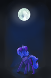 Size: 1260x1920 | Tagged: safe, artist:fikakorv, princess luna, alicorn, pony, moon, s1 luna, solo