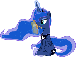 Size: 8528x6400 | Tagged: safe, artist:parclytaxel, princess luna, alicorn, pony, .svg available, absurd resolution, eating, food, magic, messy eating, pie, simple background, sitting, solo, telekinesis, transparent background, vector