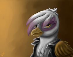 Size: 1024x795 | Tagged: safe, artist:com3tfire, derpibooru import, gilda, griffon, bust, portrait