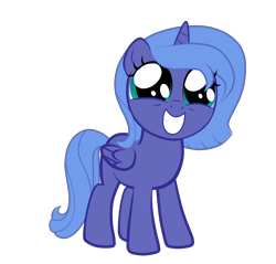 Size: 7000x6678 | Tagged: safe, artist:amorecadenza, princess luna, alicorn, pony, absurd resolution, cute, excited, filly, lunabetes, simple background, solo, squee, transparent background, vector, woona