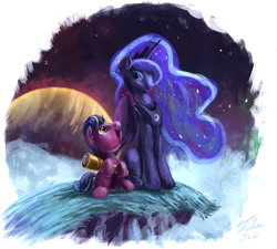 Size: 900x811 | Tagged: safe, artist:tsitra360, princess luna, oc, alicorn, pony, female, mare, solo, telescope