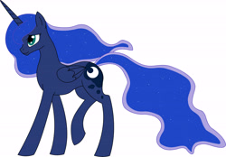 Size: 5476x3819 | Tagged: safe, artist:clethejoker, princess luna, alicorn, pony, missing accessory, simple background, solo