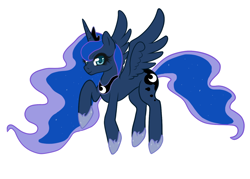 Size: 1000x714 | Tagged: safe, artist:o0reika0o, princess luna, alicorn, pony, female, horn, mare, simple background, solo