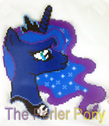 Size: 2448x2832 | Tagged: safe, artist:perler-pony, princess luna, alicorn, pony, bead, beads, perler, portrait, solo, the perler pony