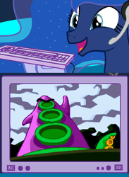 Size: 562x768 | Tagged: safe, princess luna, alicorn, pony, day of the tentacle, exploitable meme, gamer luna, gamer meme, lucasarts, maniac mansion, meme, obligatory pony, purple tentacle