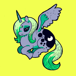 Size: 900x900 | Tagged: safe, artist:kicksatanout, princess luna, alicorn, pony, s1 luna, simple background, solo