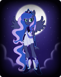 Size: 798x1000 | Tagged: safe, artist:nightmarelunafan, princess luna, vice principal luna, equestria girls, alternate design, solo