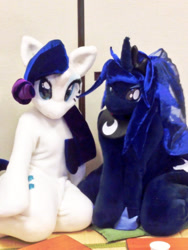 Size: 768x1024 | Tagged: safe, artist:girlieginger, artist:kolshica, princess luna, rarity, human, cosplay, fursuit, irl, irl human, photo