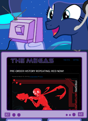 Size: 563x769 | Tagged: safe, princess luna, alicorn, pony, exploitable meme, megaman, meme, obligatory pony, the megas, tv meme