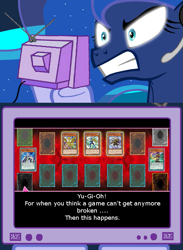 Size: 563x769 | Tagged: safe, princess luna, alicorn, pony, exploitable meme, gamer luna, meme, obligatory pony, pendulum summon, tv meme, yu-gi-oh!, yu-gi-oh! arc-v