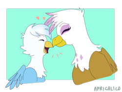 Size: 1159x876 | Tagged: safe, derpibooru import, gilda, oc, oc:gren, griffon, hippogriff, beak, boop, cute, female, heart, interspecies offspring, magical lesbian spawn, male, mother and child, mother and son, next generation, offspring, parent and child, parent:gilda, parent:rainbow dash, parents:gildash