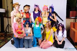 Size: 1920x1275 | Tagged: safe, applejack, fluttershy, princess luna, rainbow dash, rarity, twilight sparkle, human, cosplay, irl, irl human, photo