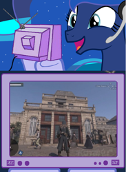 Size: 564x769 | Tagged: safe, princess luna, alicorn, pony, assassin's creed, assassin's creed unity, exploitable meme, gamer luna, meme, obligatory pony, tv meme