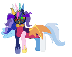 Size: 1648x1312 | Tagged: safe, artist:princess ava, king sombra, lyra heartstrings, princess cadance, princess luna, rainbow dash, rarity, trixie, pony, unicorn, abomination, cynder, don't hug me i'm scared, donut steel, fusion, mutant, nightmare fuel, sombra eyes, spyro the dragon, the legend of spyro, tony the talking clock, wat, what has magic done, what has science done, zoe trent