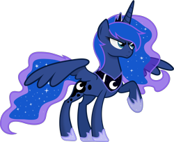 Size: 4000x3265 | Tagged: safe, artist:godoffury, princess luna, alicorn, pony, raised hoof, simple background, solo