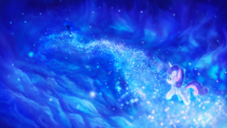 Size: 1920x1080 | Tagged: safe, artist:assasinmonkey, princess luna, sweetie belle, alicorn, pony, unicorn, for whom the sweetie belle toils, dream realm, dream walker luna, dreamscape, duo, female, filly, in the distance, mare, scene interpretation, stars