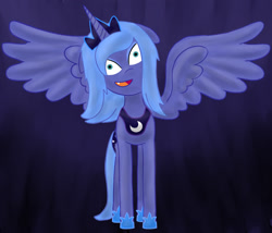 Size: 2117x1810 | Tagged: safe, artist:sharkiity, princess luna, alicorn, pony, female, horn, mare, s1 luna, solo