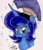 Size: 1162x1359 | Tagged: safe, artist:newyorkx3, prince artemis, princess luna, alicorn, pony, bust, duckface, helmet, looking at you, portrait, rule 63, solo, traditional art