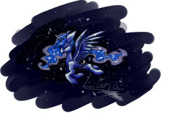 Size: 600x400 | Tagged: safe, artist:bettemus99, princess luna, alicorn, pony, female, horn, mare, simple background, solo, white background